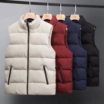 馬甲男秋冬外套男士大碼寬松保暖加厚圓領中年坎肩羽絨休閑棉衣男