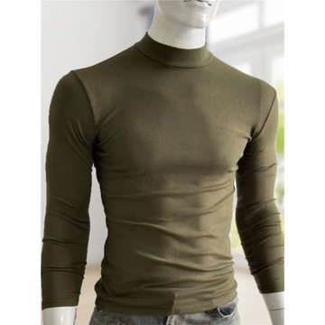 半高領打底衫男長袖T恤修身彈力保暖男款秋衣內衣服秋冬內搭純棉