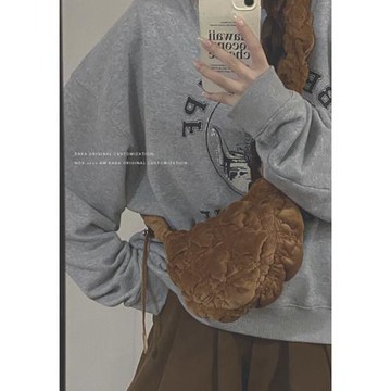 金絲絨羽絨包包秋冬女2023新款潮韓國菱格腋下包小眾腋下包斜挎包