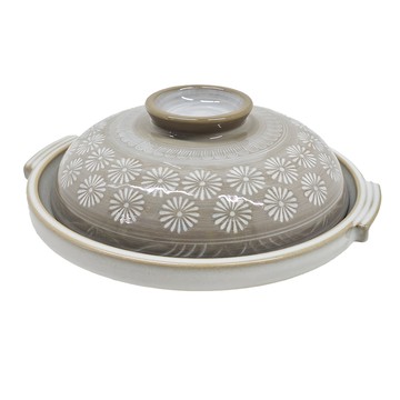 GINPO 銀峯 6號陶板鍋-日本製 陶瓷  20.7 x 19 x 8.5cm  銀峰三島  1個