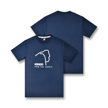 KINGO男款｜透氣系列｜深藍鳥眼印花T恤 411623