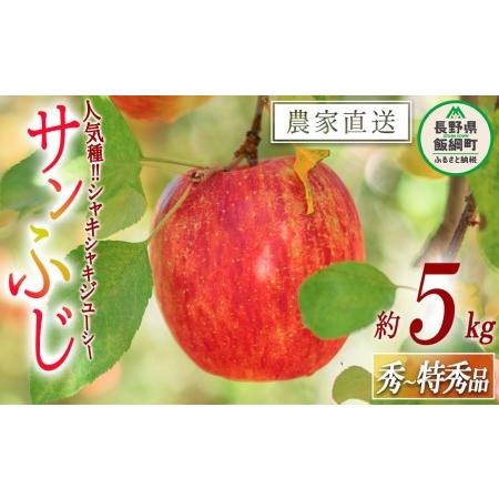 ふるさと納税 りんご サンふじ 秀 〜 特秀 5kg 渡辺農園 沖縄県への配送不可 2023年12月上旬頃から2024年1月中旬頃まで順次発送予定 令和5年度収.. 長野県飯綱町