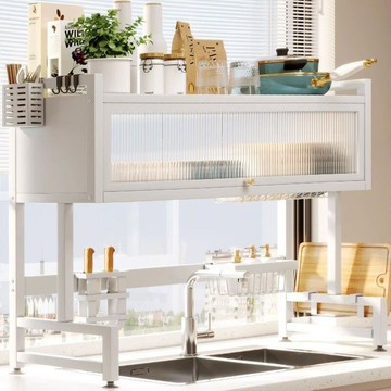 廚房水槽置物架多功能碗碟收納架檯面洗碗槽放置架水池上瀝水架。