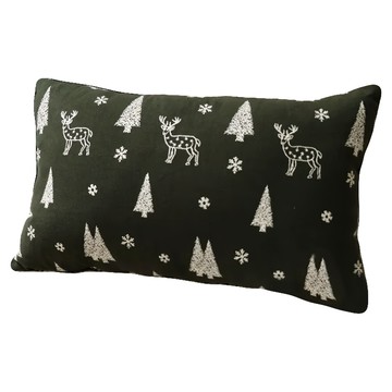 聖誕童話森林抱枕套 單面刺繡  30 x 50cm  維羅那綠