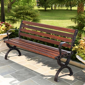 戶外休閑靠背椅公園長椅子防雨庭院室外景觀田園座椅防水防曬簡約