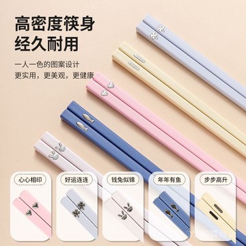 ✨可開發票#閤金筷子高端傢用一人一筷專用傢庭情侶新款油炸耐高溫防黴防滑#免運