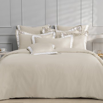 新品_東妮寢飾(單人/雙人/加大/特大)300織紗100%萊賽爾天絲素色兩用被床包組／星砂金