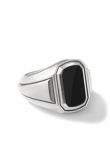 David Yurman - sterling silver Deco onyx signet ring - men - Sterling Silver/Onyx - 11