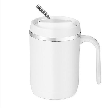 特別価格COFFEE, TEA, CHOCOLATE MUG in stainless steel with anti-splash thermal sliding lid with straw for home or office, travel tumbler, with並行輸入