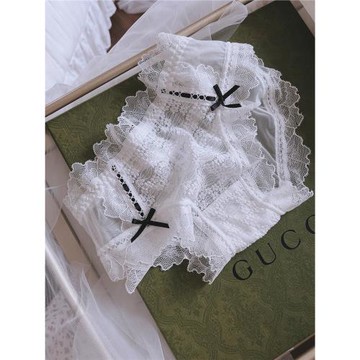 低胯小平角蕾絲內褲 雙蝴蝶結性感
