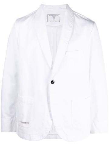 Société Anonyme - logo-print single-breasted blazer - unisex - Cotton - XL - White