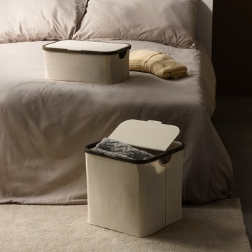 【Gudee】AKORE 加蓋收納籃 折疊收納籃 棉殼白