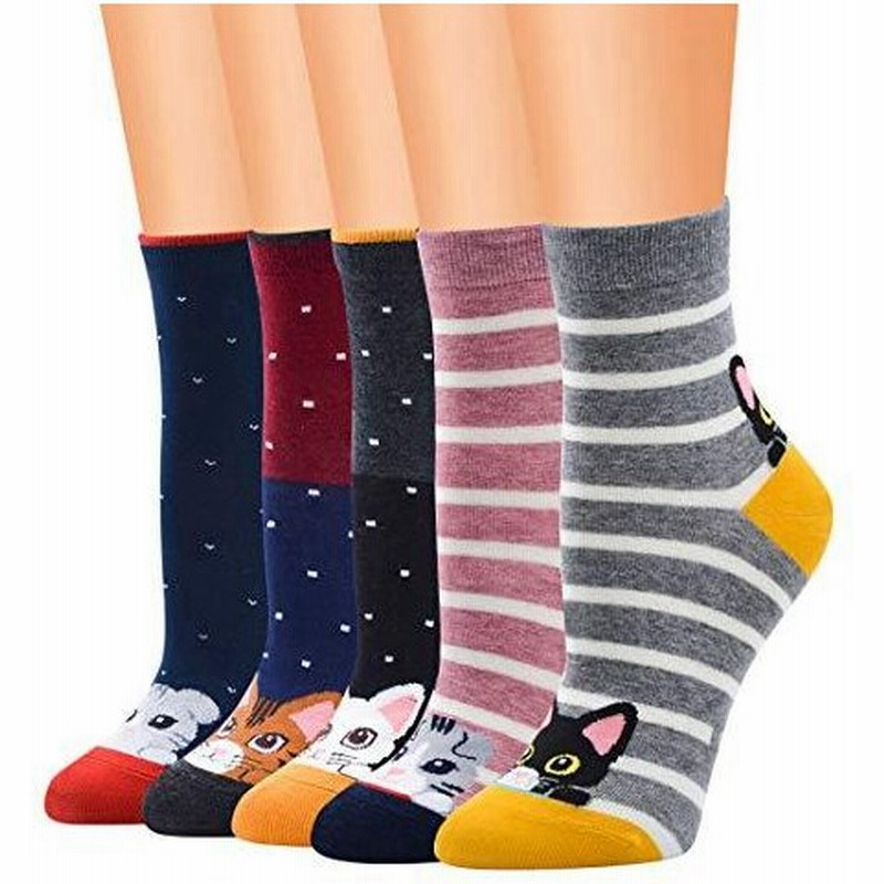 靴下 レディース かわいい クルーソックス 春夏 猫柄 キャラクター くつした 綿 コットンソックス 柔らかい おもしろ アニマル 動物柄 通販 Lineポイント最大get Lineショッピング