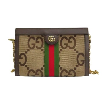 GUCCI 古馳 棕色 Jumbo GG 帆布 Ophidia 肩背包 503877 【二手名牌BRAND OFF】