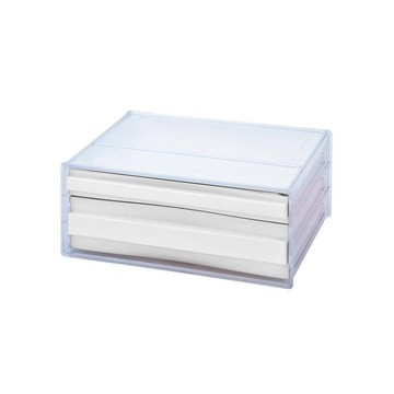 樹德SHUTER A4橫式桌上文件櫃DDH-111(2抽)-白櫃透明抽屜