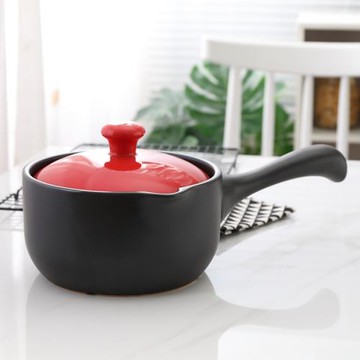 陶瓷奶鍋單柄小砂鍋嬰兒輔食鍋寶寶煮泡面熱牛奶小鍋家用燃氣奶鍋