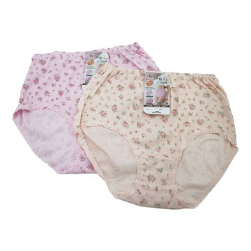 大尺碼純棉緹花高腰女內褲-8759-L-3件