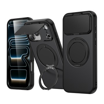 帶翻蓋鏡頭保護適用蘋果17手機殼可360度磁吸支架iPhone16promax新款15plus防塵14 13 13 11