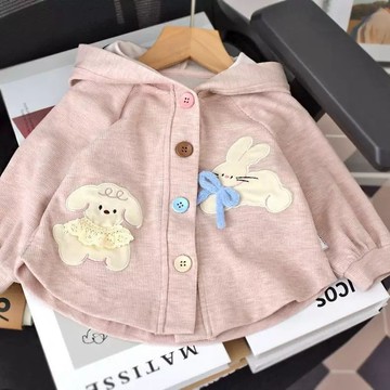 💥臺灣有貨💥免運💥女童外套春秋款2025新款洋氣寶寶開衫女衣服百搭韓版連帽嬰兒上衣 XNDO
