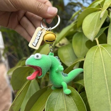 🔥臺灣夯貨-大米優品🏆送閨蜜小朋友搞怪薄荷綠小蜥蜴超萌搞怪公仔掛件體植絨