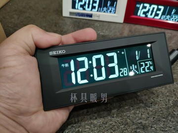 日本精工SEIKO插電LED常亮式智能電波鐘鬧鐘表DL209中國