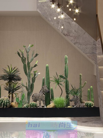 免運 可開發票 大型仿真綠植仙人掌造景室內熱帶植物景觀裝飾樓梯下造景盆栽擺件