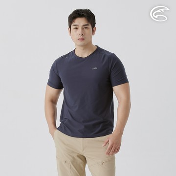 ADISI 男環保紗消臭快乾圓領上衣 AL2511087 日蝕灰 (M-3XL)｜吸濕 快乾 彈性 透氣 排汗衣