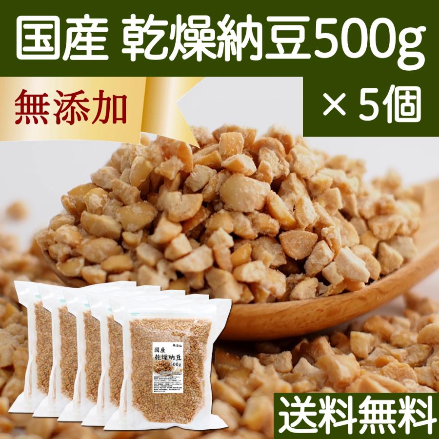 乾燥納豆 500g×5個 ドライ納豆 ひきわり納豆 無添加 犬 国産 送料無料