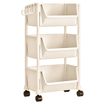 小麥購物 收納推車  米白色  3層