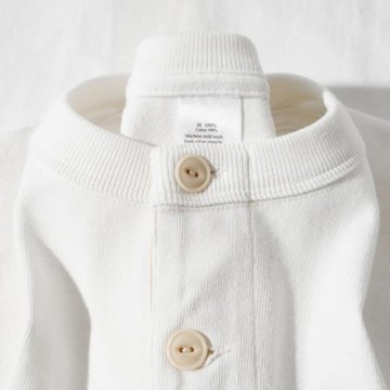 (免運)搭念 300g香草白日系簡約百搭亨利領長袖T恤男寬松休閑上衣女春季