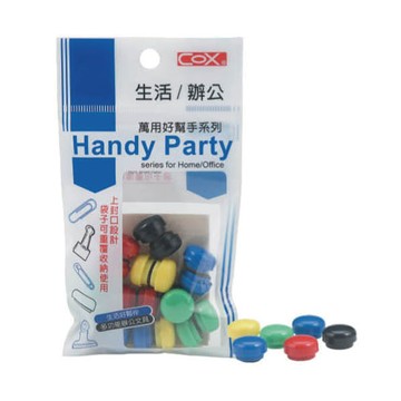 【COX 三燕】15mm 彩色 磁鐵 12包/組 HM-015