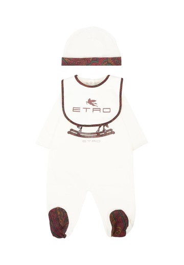 Etro Ivory Babygrow Set For Babykids With Pegasus