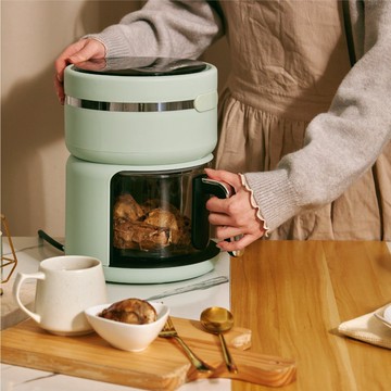 【G-PLUS 拓勤】3L 樂透鍋 智慧玻璃氣炸鍋 GP-J02 粉綠