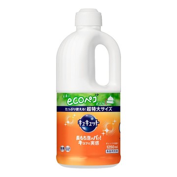 Kao 花王 珂珂透 Cucute 餐具洗碗精補充瓶 柑橘香  1.25L  1瓶