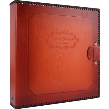 Story Album 素面黏貼式皮革相簿 棕色(相簿) 白紙(內頁) 50張  棕色