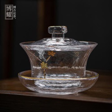 玻璃蓋碗茶杯三才茶碗耐熱加厚單個泡茶碗功夫茶具家用手抓敬茶碗