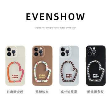 EVENSHOW新款液態硅膠小眾高級感超好看手機殼帶支架適用于iPhone16promax15系列蘋果14plus13情侶不撞款