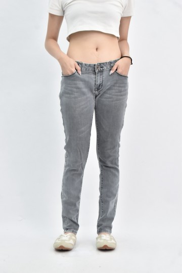 (L) ove jeans 牛仔低腰灰色長褲