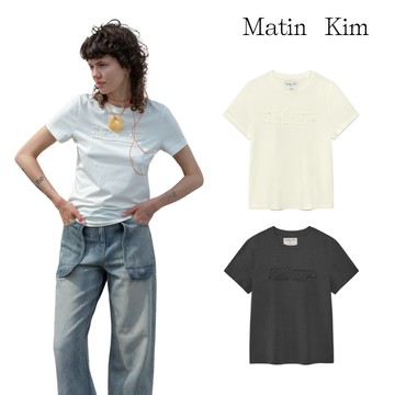 【MATIN KIM】拼接LOGO布貼上衣