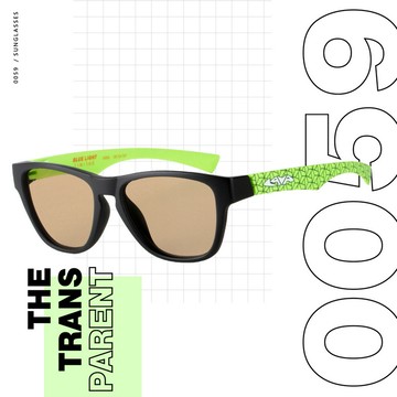 0059-黑色素變色眼鏡-黑框綠紋