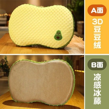 【台灣出貨】 卡通涼席枕頭慢回彈床上枕頭兩用護頸椎助睡眠記憶棉枕可拆洗