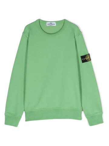 Stone Island Junior - Compass-motif cotton sweatshirt - kids - Cotton - 6 yrs - Green