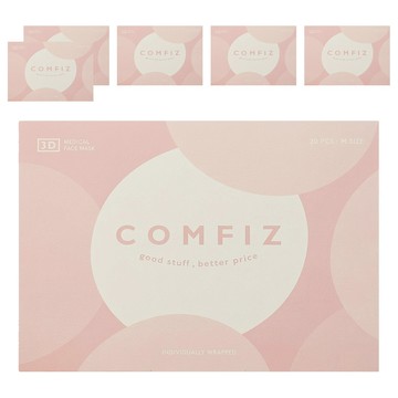 COMFIZ 康菲 成人立體醫療口罩 單片包裝 M  盛櫻粉  20片  6盒