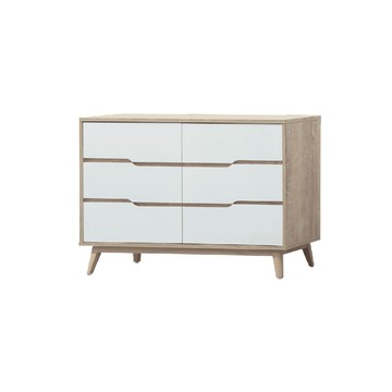 ASSARI-肯詩特原橡雙色4尺六斗櫃(寬120x深40x高76cm)4尺