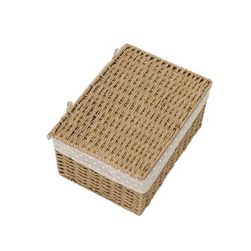 dayneeds 森田布藝編織附蓋收納籃[大款]兩色可選