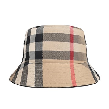BURBERRY 巴寶莉  經典特大格紋棉質漁夫帽(經典米)
