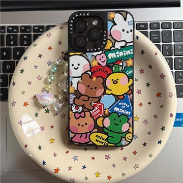 明星同款CASETiFY聯名擠不下了小熊可愛卡通蘋果16promax手機殼iphone15promax鏡面磁吸創意14/13/12