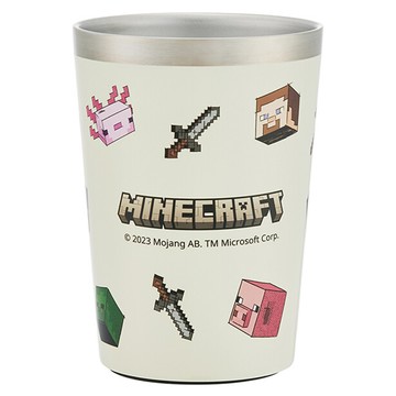 Skater 真空不鏽鋼保溫杯 直徑86 x 120mm  Minecraft Explore More 米色  400ml  1個