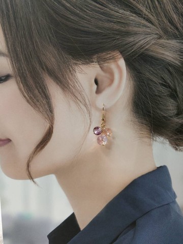 葡萄香檳耳環 |一對