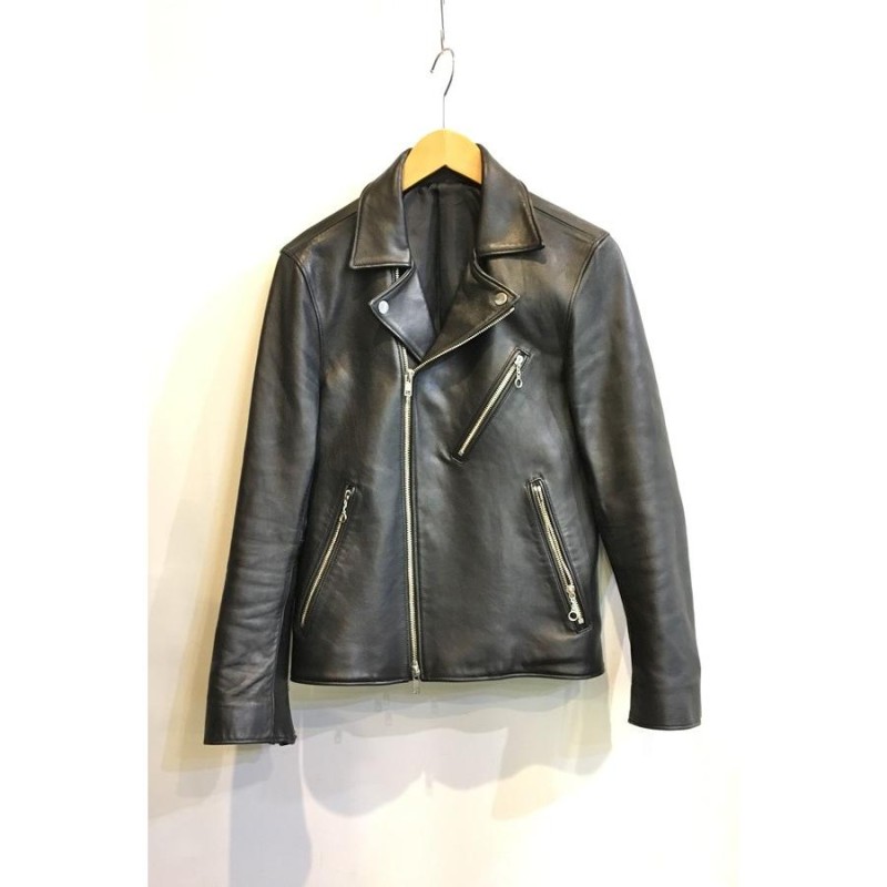 LIDnM リドムライダースジャケットダブルラムレザー羊革黒M